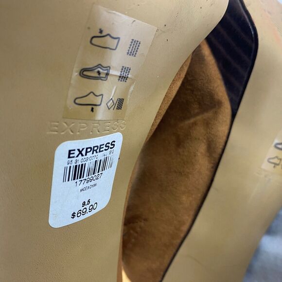 Express Women Platform Heel Sandal Size 9.5 Brown Slip On Sky High Slide 90s Y2K - Picture 5 of 10